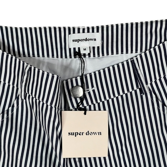Revolve Superdown Medium NWT High Rise Striped Straight Leg Pants - Picture 7 of 9